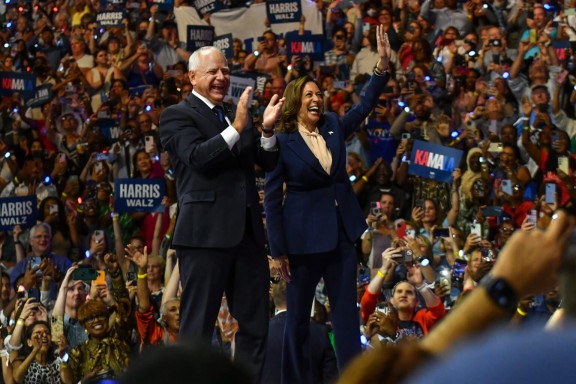 Kamala Harris and Tim Walz at Rally in Pennsylvania