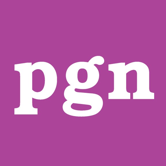 Letters PGN on purple background