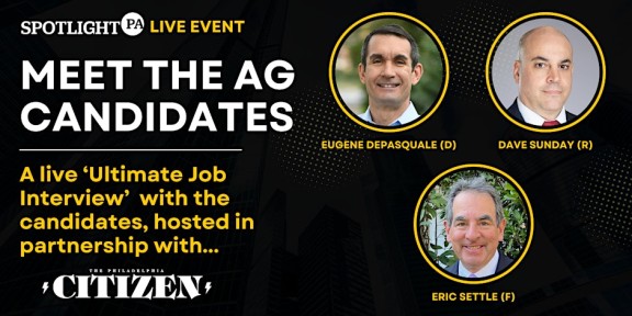 Event flyer for Meet the Attorney General Candidates event