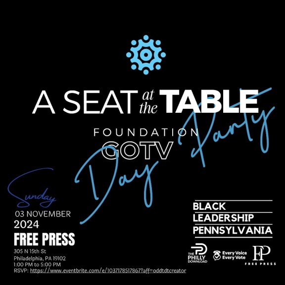 Flyer for A Seat at the Table's Get Out The Vote Party