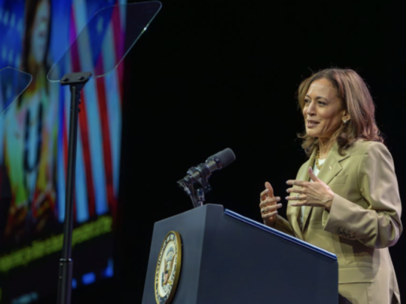 Kamala Harris standing at a podium