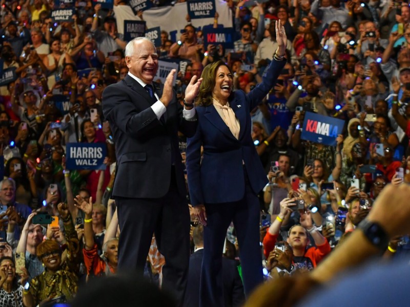 Kamala Harris and Tim Walz at Rally in Pennsylvania