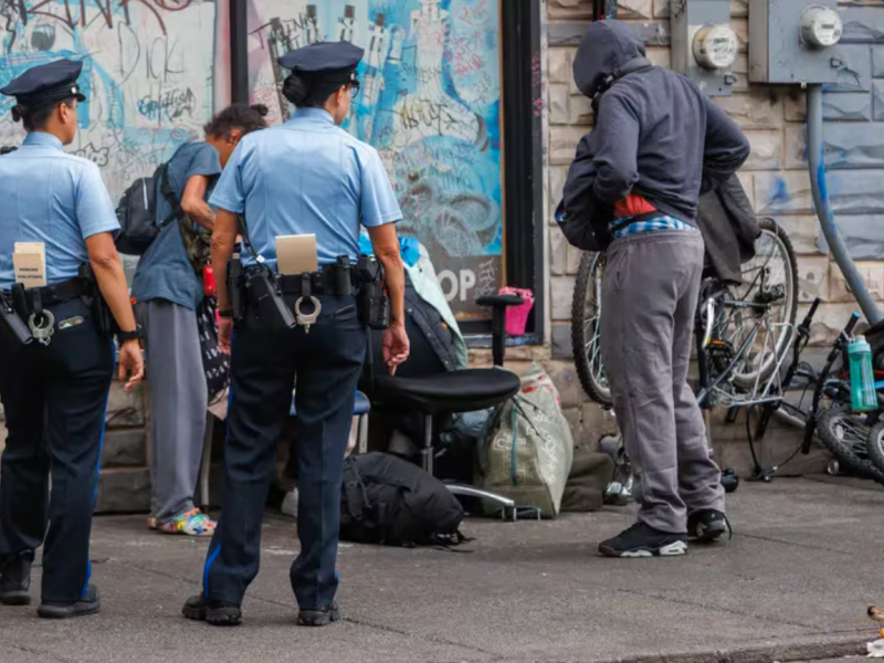 Philadelphia police along Somerset near Kensington Avenue 