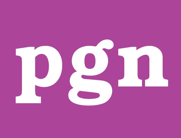 letters PGN on purple background, logo for Philadelphia Gay News