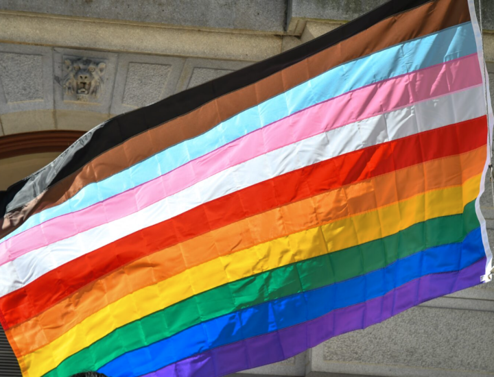 Pride Flag in front of Philadelphia City Hall