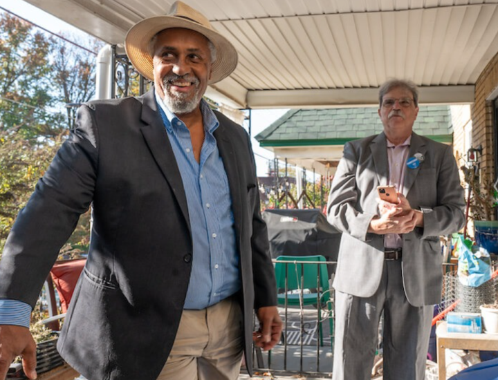 Michael Kleiner and Maurice Sampson on a Mt. Airy porch